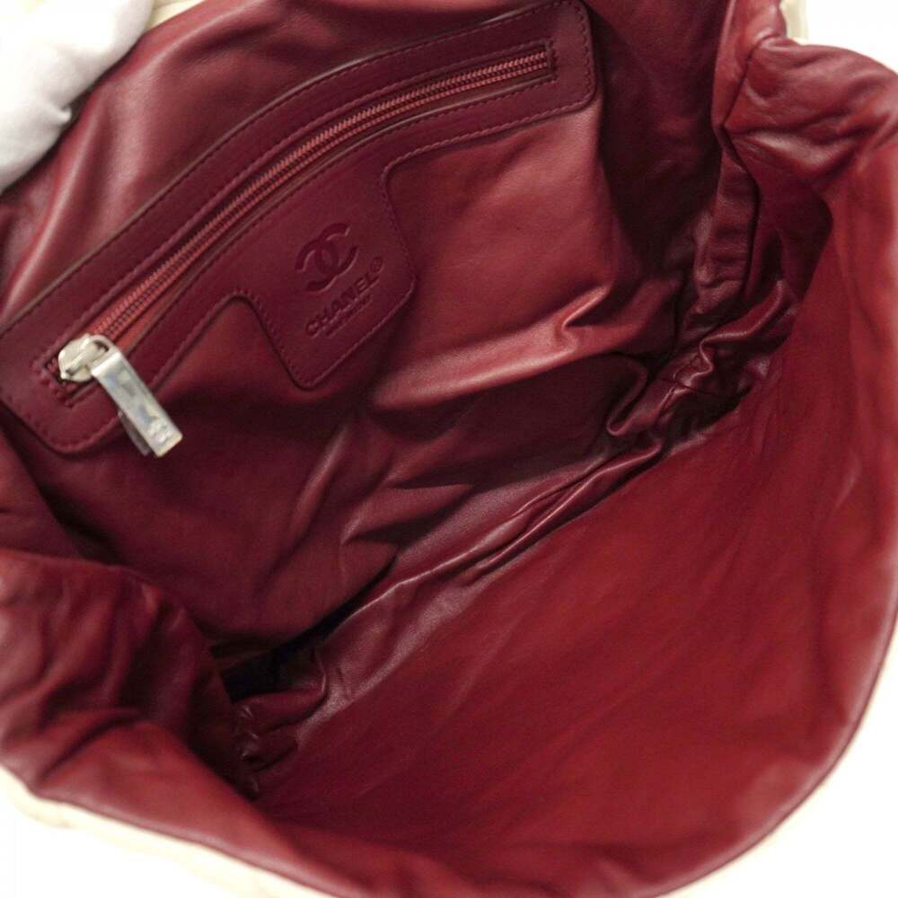 Chanel White Leather Backpack - image 4